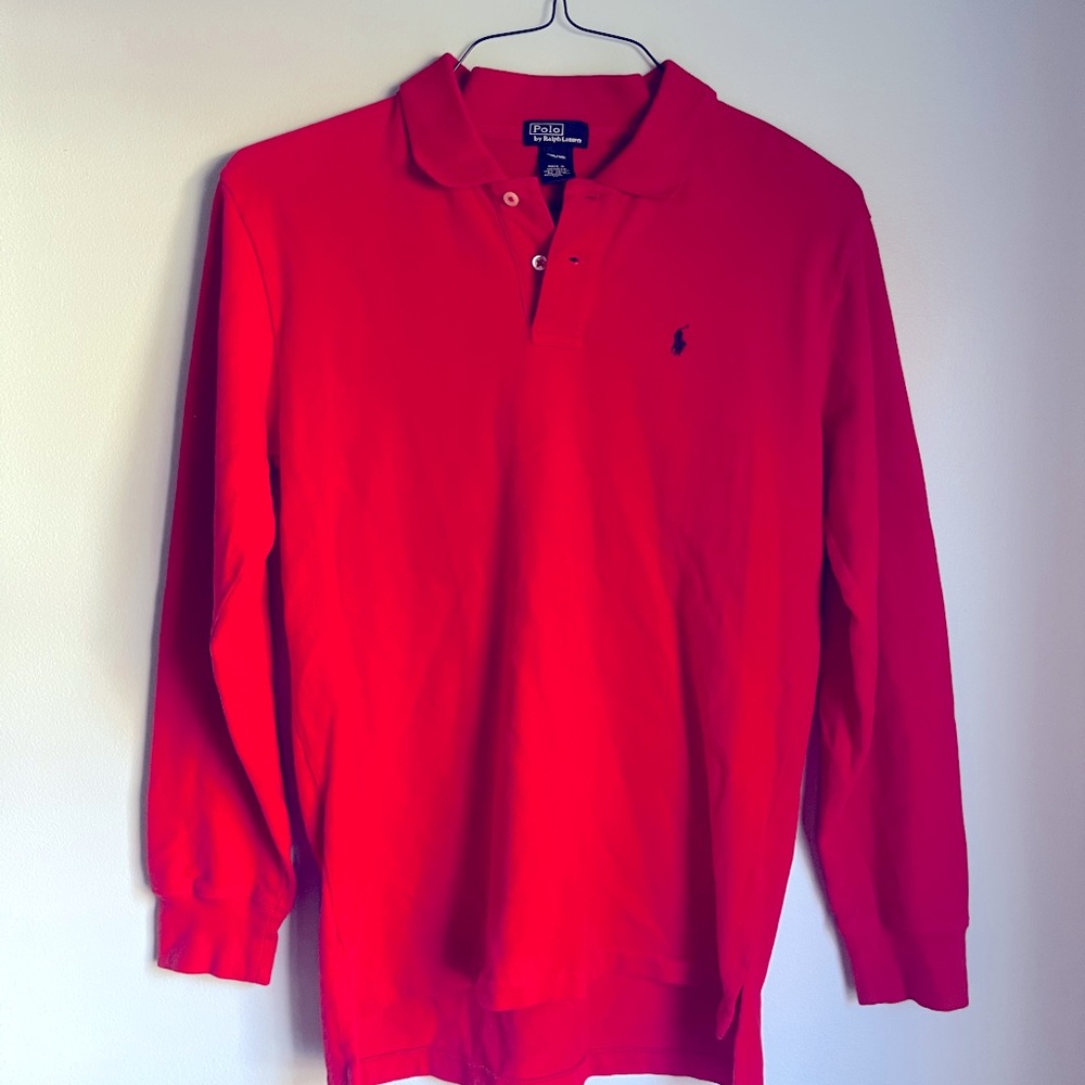 Red Polo by Ralph Lauren Long Sleeve Polo Size 16/18